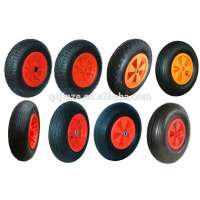 Wheel barrow PU foam flat free wheel 6"-18" manufacturer,Pnuematic/solid wheel for sale