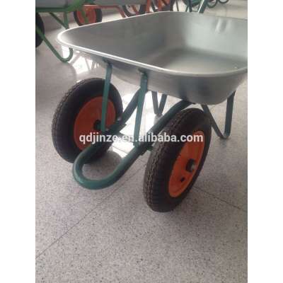 ukraine constractores wheel barrow with zinc tray double wheels wb6203s